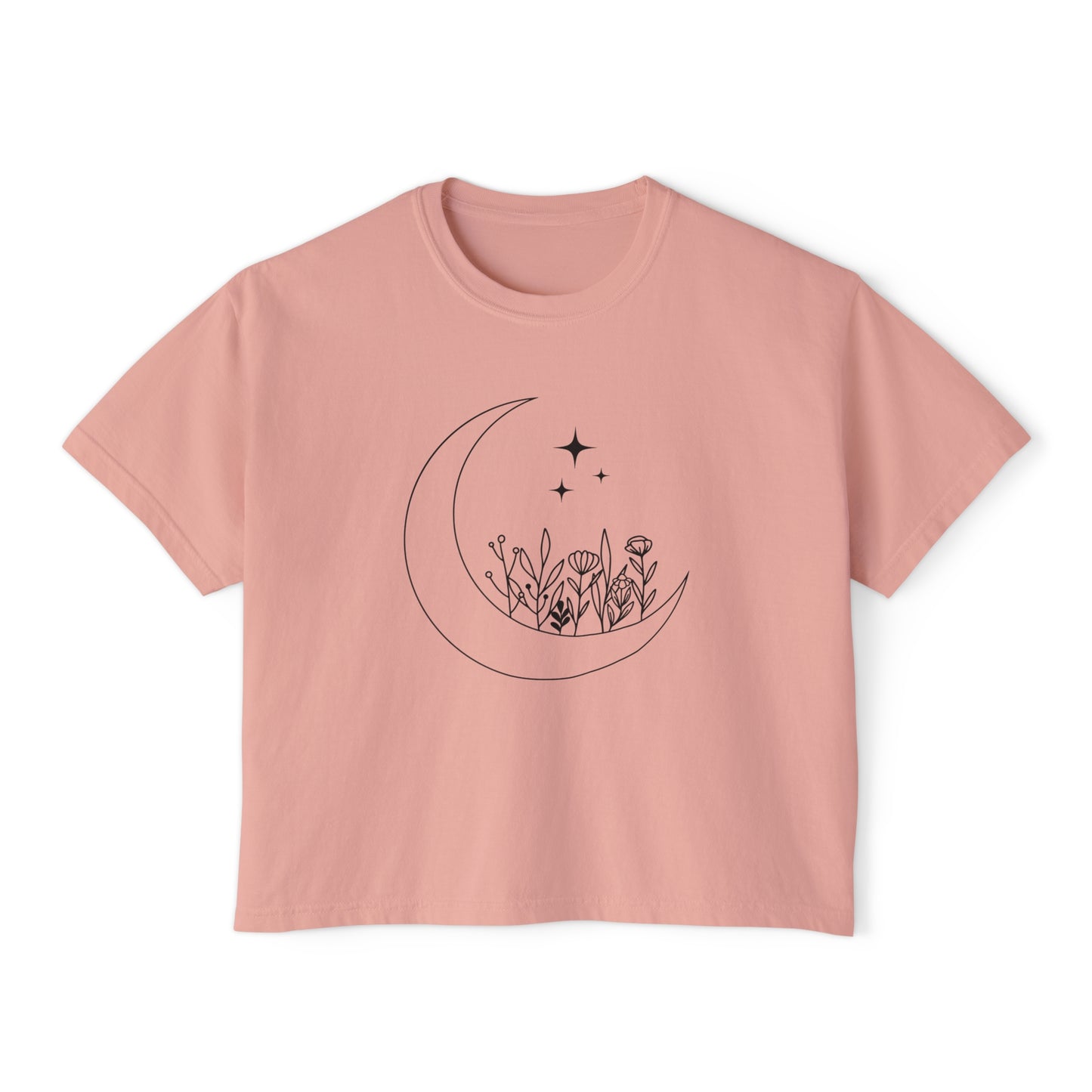 Moon Blooms Cropped Boxy Tee