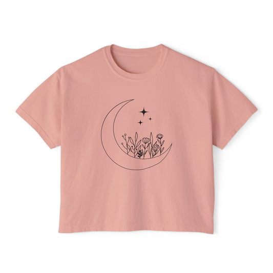 Moon Blooms Cropped Boxy Tee