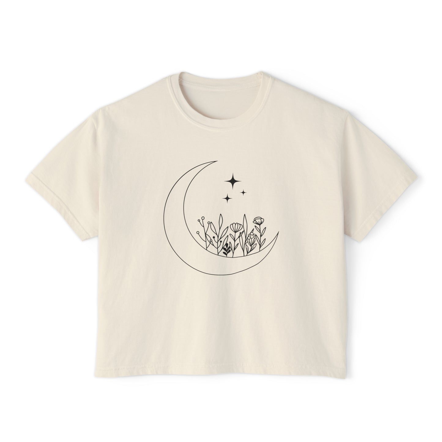 Moon Blooms Cropped Boxy Tee