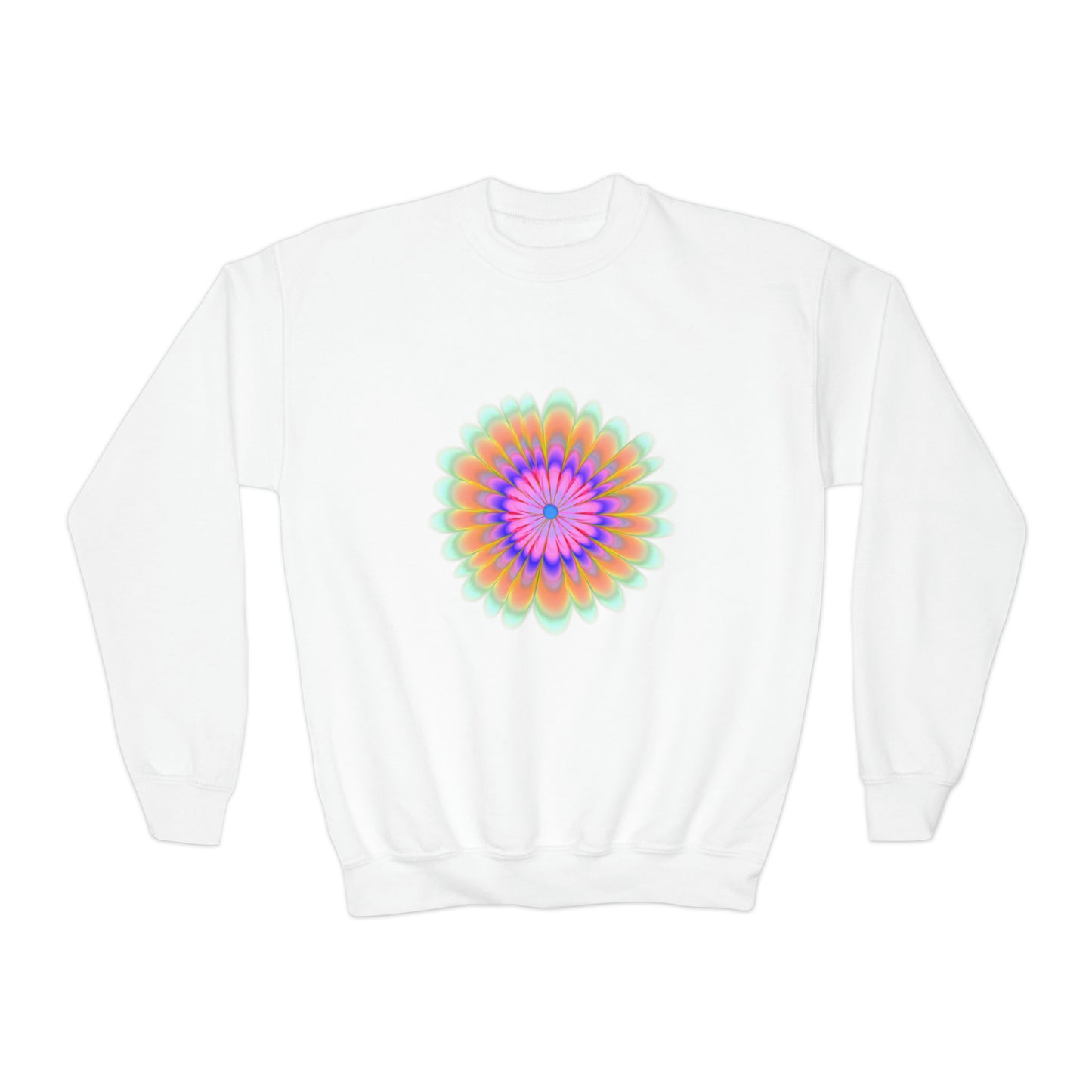 Retro Tie Dye Flowered Kid's Sweatshirt