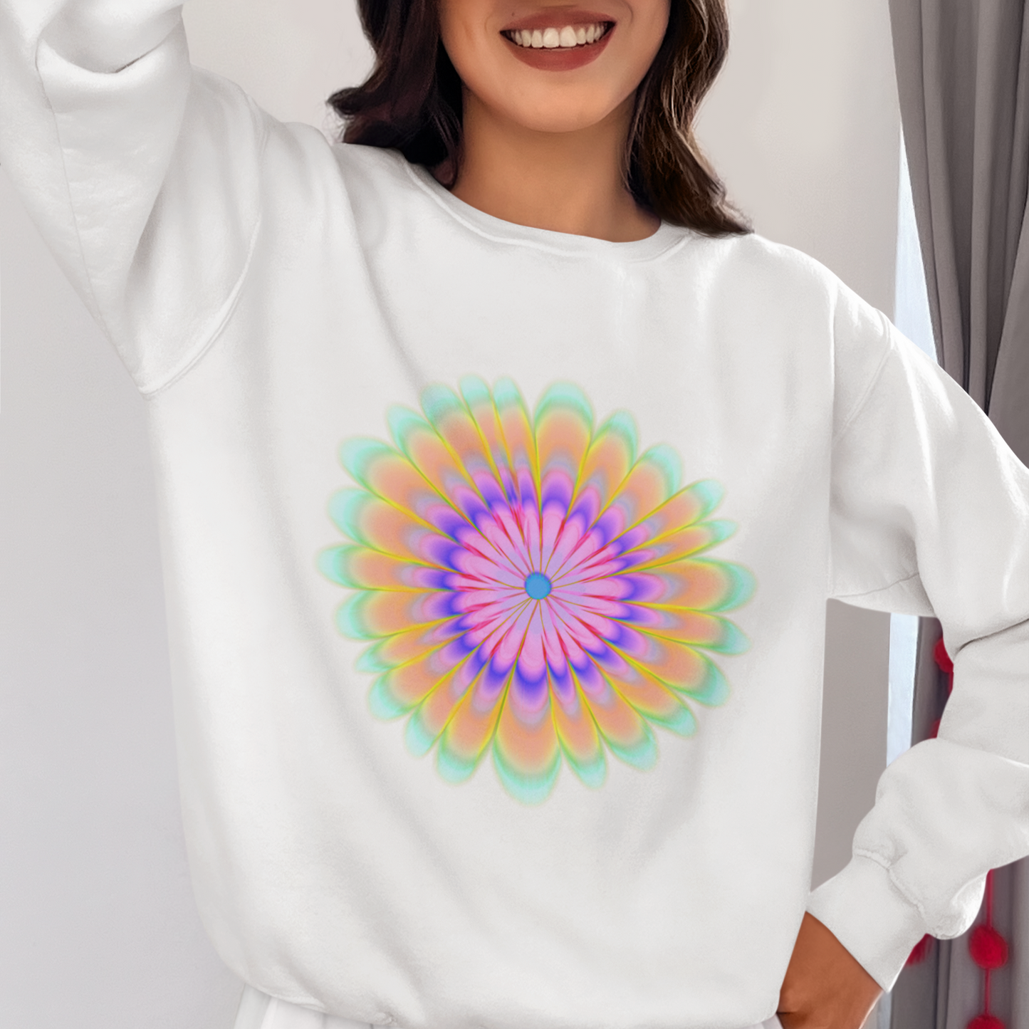 Retro Tie Dye Flower Sweatshirt